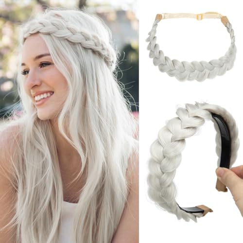 CJL HAIR 2PCs Braided Headbands Hair Piece for Women Synthetic