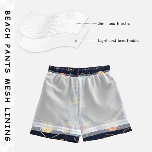 Pigsaly Boys Swim Trunks Animal Colorful Bugs Herb Boys Board Shorts Swimsuit Swimwear Summer Bathing Suit XS4