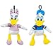 Disney Donald and Daisy Plush Keychain 2 Pack - Bundle with 2 Duck Keychain Plushies for Kids Plus Stickers, and Beach Kids Door Hanger | Donald and Daisy Duck Bag Clips Party Favor Set