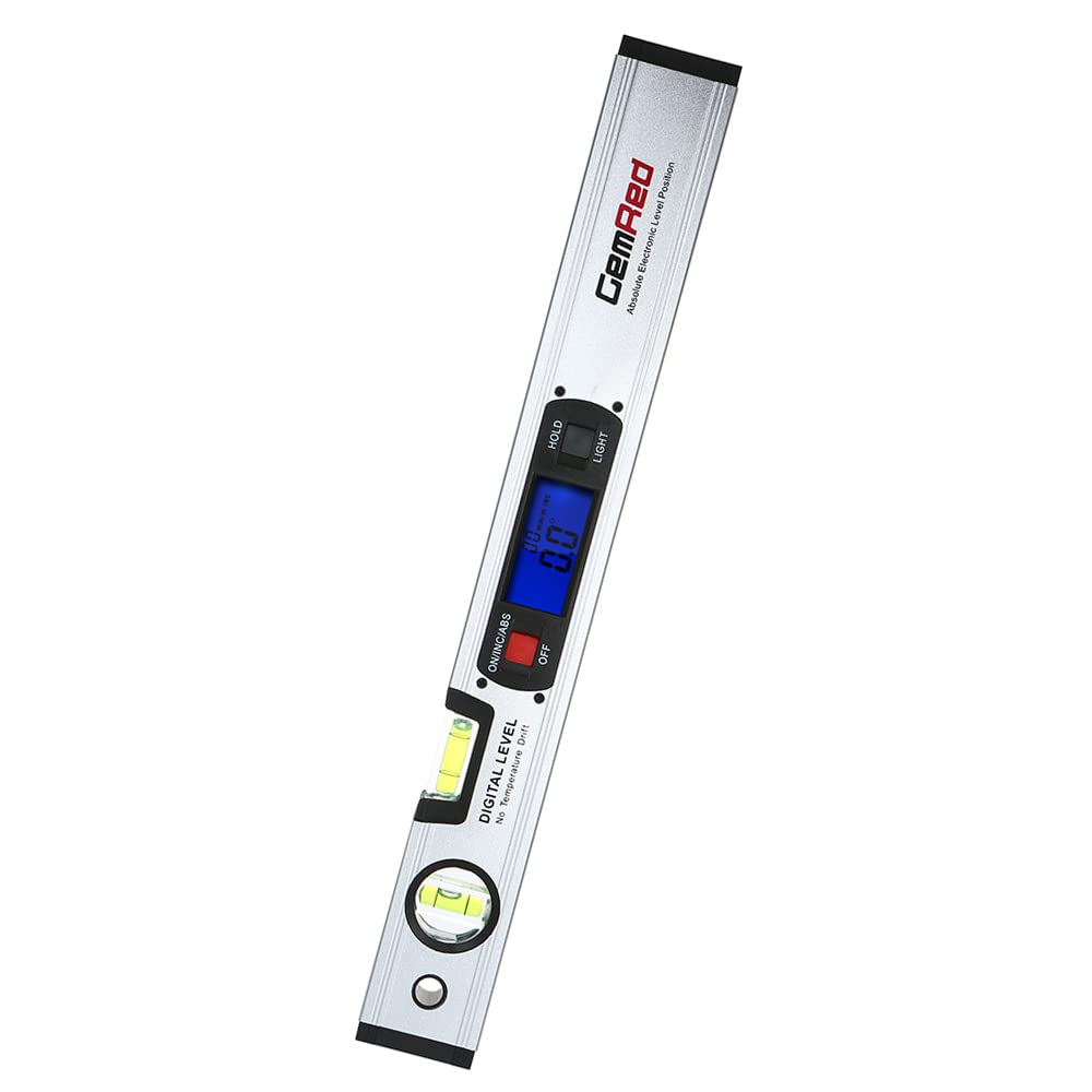 HUIOP Rilevatore angolare di livello a bolla digitale con strumento di livellamento magnetico lungo 40,6 cm con bolla verticale e orizzontale