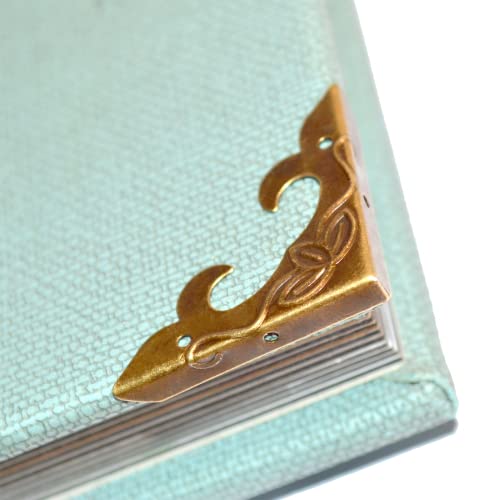 Image of 20 Pcs Vintage Bronze Corner Protectors Decorative Metal Edge Covers Antique Safety Guards Retro Right Angle Bracket with Nails for Furniture Edge Wood Case Corner Jewelry Box (Side Length:1-1 /4 inch)