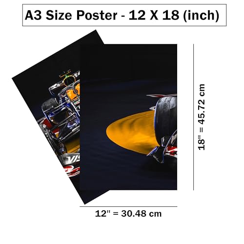 Image of Wrap & Wish Red Bull Racing RB22 Formula 1 2026 Front View Wall Split Posters Set (A3 Size, 12x18 Inch) | Pack of 3 | Vintage F1 Designs & Marvel Room Decor