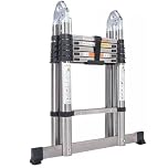 Thickened Telescopic Ladder Extendable Stainless Steel Step Ladder Folding Extension Ladders A-Frame Ladder, More Sturdy and Durable than others 3.8m/12.5ft(6.2FT+6.2FT)