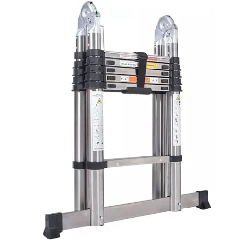 Thickened Telescopic Ladder Extendable Stainless Steel Step Ladder Folding Extension Ladders A-Frame Ladder, More Sturdy and Durable than others 3.8m/12.5ft(6.2FT+6.2FT) 1 Thickened Telescopic Ladder Extendable Stainless Steel Step Ladder Folding Extension Ladders A-Frame Ladder, More Sturdy and Durable than others 3.8m/12.5ft(6.2FT+6.2FT)