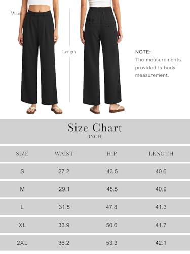 Feiersi Women's Wide Leg Pants Casual High Waisted Slacks Straight Dressy Pants Palazzo Trousers with Pockets2
