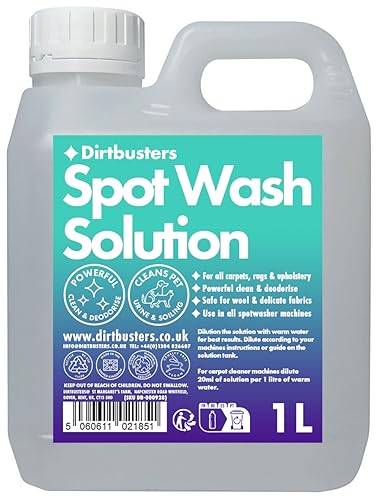 Dirtbusters Spotwash Carpet Cleaner Shampoo Solution, Deep Cleaning Treatment To Clean, Neutralise Odours & Remove Stains, Wool & Delicate Fabric Safe (1L)