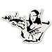Banksy Mona Lisa Bazooka Vinyl Sticker - Car Window Bumper Laptop - SELECT SIZE
