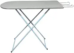 Tábua de Passar Roupa Mesa Porta Ferro Resistente Tradicional Dobrável Com 3 Regulagens (Branco)