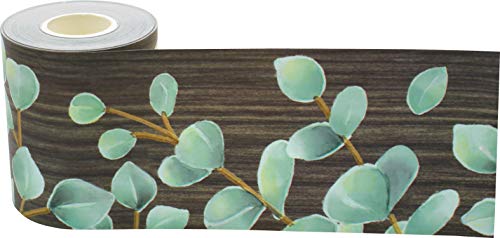Teacher Created Resources Acabamento reto de borda de eucalipto – 15 metros – Decore quadros de avis