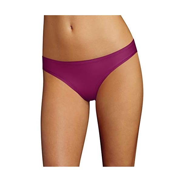 Hanes-Womens-Comfort-Flex-Fit-Microfiber-Thong-Underwear-6-Pack Hanes Women's Thongs ComfortFlex Fit Stretch Panties, Cooling Microfiber Underwear, 6-Pack (Colors May Vary), Assorted, Large