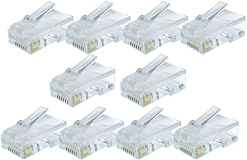 rhinocables RJ45 Connectors, Cat5e Connectors, Ethernet Plug Crimp Ends 8-Pin Connectors Multipack (50 Pack)