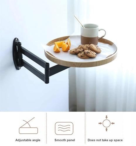 Table pliante murale pour petits espaces | Bureau flottant rond télescopique bois