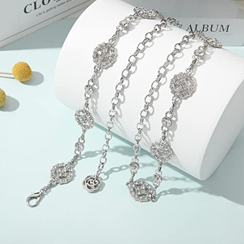 AWAYTR Waist Chains Belts for Women - Rhinestone Gold Silver Chain Belts for Dresses3