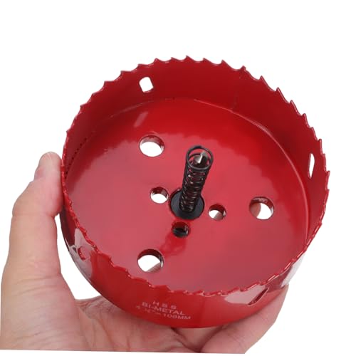 Set de sierra de corona bimetálica 108mm con broca y cubierta para polvo miniatura 4