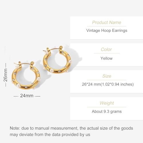 18K Gold Pearl and Moissanite Hoop Earrings, Vintage and Delicate Earring Design, Fashion Jewelry Gift2