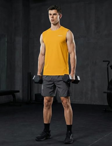 Image of DEMOZU Men's Sleeveless Workout Swim Shirt Quick Dry Athletic Muscle Beach Tank Top Big and Tall