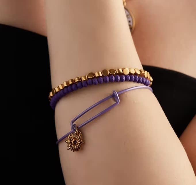 Miniatura 3 de Alex and Ani Brazalete extensible con símbolos y fichas para mujer, mini brillos, dijes, acabados brillantes, de 2 a 3.5 pulgadas