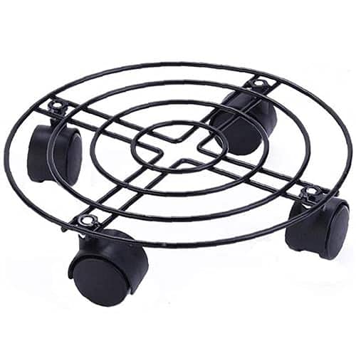 CABLEPELADO Soporte de Maceta con Ruedas, Base con Ruedas para macetas, Carrito para macetas, Portamacetas con Ruedas, Soporte Giratorio para macetas, Metálico, 20 cm diámetro, 5 cm Altura, Negro