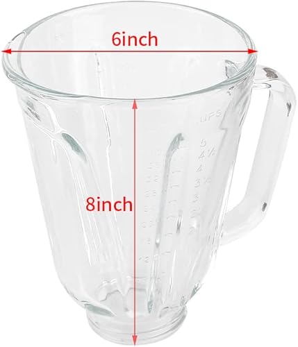 Miniatura 2 de Anbige Piezas de recambio Tarro redondo de vidrio con tapa, compatible con licuadoras Hamilton Beach (5 tazas)
