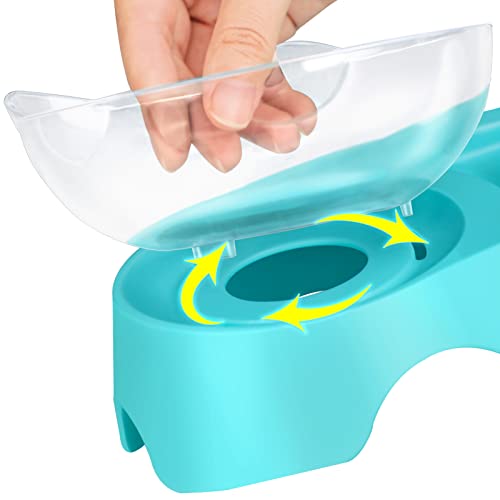 Milifun Cat Bowls, Cat Food Bowls Elevated, Double Kitty Bowls With 15°Tilted Raised Cat Dishes, Pet Feeding Bowl For Small Cat And Puppy. (Blue) #TOP4