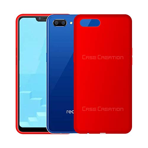 Image of Case Creation Luxurious OG Series for Realme C1 Case Cover,Anti-Dirty Slim Case Frosted Matte Cute Candy TPU Raised Bezel (Splash of Color) Back Cover for Realme C1 -Wine Red