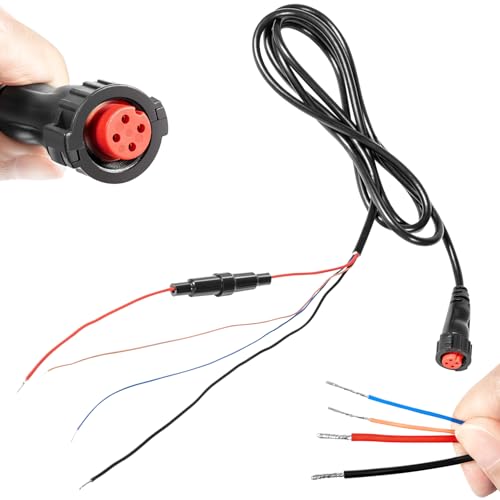 Sunluway Upgraded 010-12445-00 Power/Data Cable Threaded 4-Pin Replacement Cable Compatible with Garmin Transducers echoMAP Chirp/Plus/UHD, GPSMAP Panoptix, Black