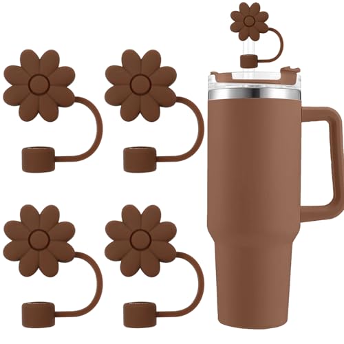 SEMATA Brown Straw Covers Toppers for Stanley 30&40 Oz