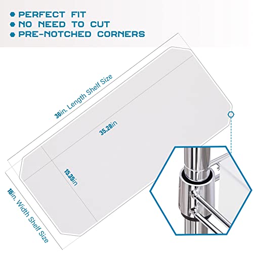 Image of BRIAN & DANY Wire Shelf Liner 16 inch X 36 inch, Heavy Duty Shelf Liners for Wire Shelving, Waterproof Protector Mats, Set of 5, Transparent