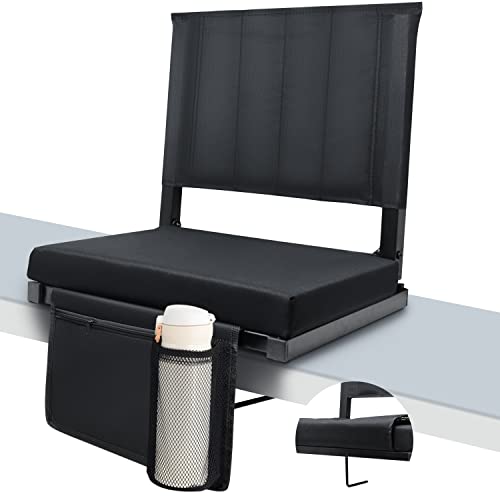 Mynt Bleacher Seats With Backs And Cushion With Back Support, Comfortable Cushion, Steel Hook, Non Slip Strips, Multiple Storage Bags, Stadium Seat Chair For Bleachers, Race, Outdoors #TOP12