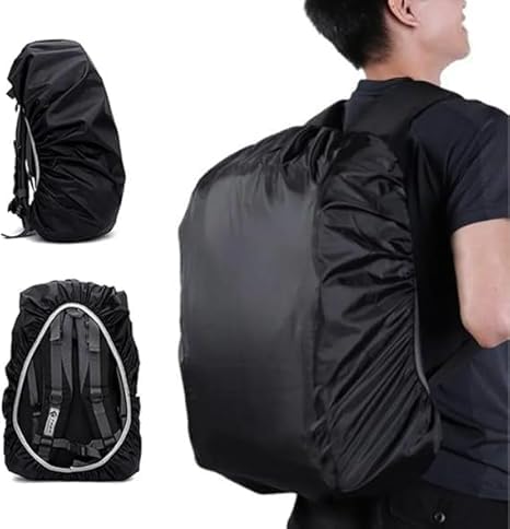 Capa Impermeável para Mochila Protetora contra Chuva, para Motoqueiro, Motoboy, Mochila Escolar, Notebook e Trilha, Preta (2)