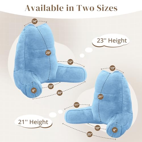 Image of Sasttie Reading Pillow for Bed, Back Pillow for Sitting Up, Blue
