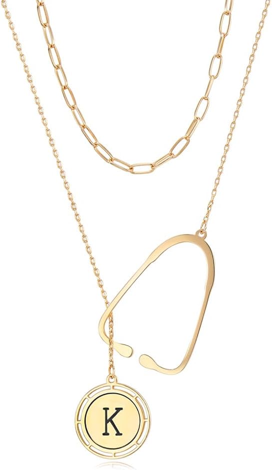 callie Personalized Stethoscope Necklace - Custom Nurse & Birthstone, Stethoscope Heart Pedant, Sterling Silver/Brass | Graduation Jewelry Gift for Women Nurses