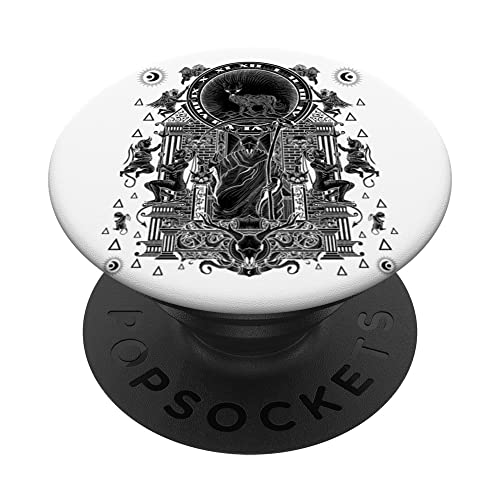 Esoteric Death Tarot Card Art Design Illustration PopSockets Swappable PopGrip, Black