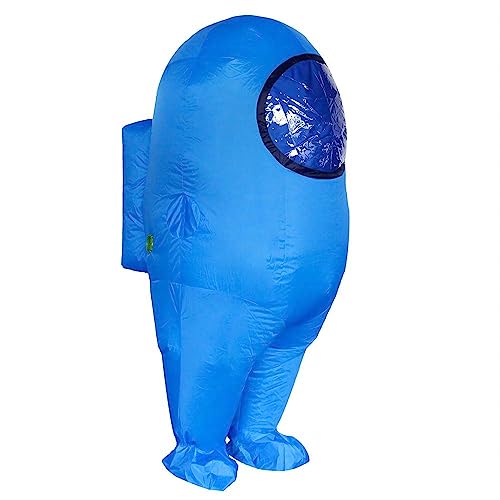 Mxosum Amon Us Inflatable Costume For Adult Funny Halloween Spacesuit Costume Astronaut Figures For Adult Game Fans(Blue) #TOP27