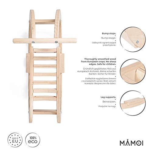 MAMOI® Schaukelpferd Holz für Kinder | Modern Wippe Holz Pferd minimalistisches Design | Schaukel Pferd aus helles rohes… – Bild 3