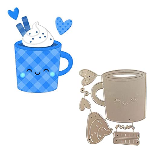 Matrices de découpe en forme de tasse à café en acier au carbone pour la fabrication de cartes, le scrapbooking, le bricolage d'album Cover