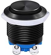 Twidec / 16mm Waterproof Black Metal Shell Momentary Raised Top Push Button Switch 3A/12~250V SPS...