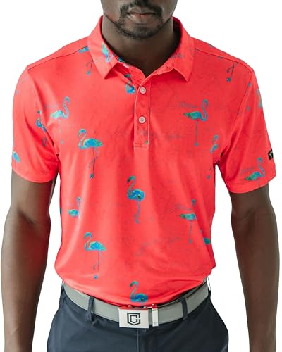 YATTA GOLF - Mens Golf Shirt Moisture Wicking Quick-Dry Short Sleeve - Standout Performance Casual Polo Shirts for Men
