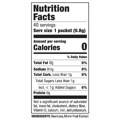 image for Sugar in the Raw MONK FRUIT IN THE RAW Zero-Calorie Sugar Substitute P