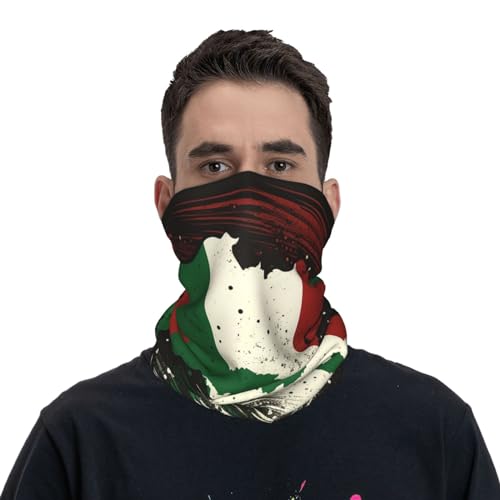 Mascarilla de Cuello Vintage Italiana Negra con Mapa de Italia, Pañuelo Facial para Mujeres y Hombres, Balaclava para Motocicleta, Ciclismo, Esquí y Fiesta miniatura 2