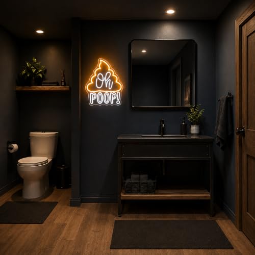 Image of Oh Poop Neon Sign for Wall Decor Dimmable Led Neon Lights Signs