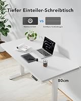 HUANUO Höhenverstellbarer Schreibtisch 160x80cm mit Ganze Tischplatte – Ansicht 2