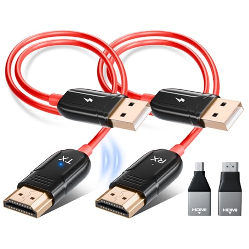 Image of LXJADAP Wireless HDMI Transmitter and Receiver, 4K Decode 1080P@60Hz Ultra HD Video Output Wireless HDMI, 2.4G /5.8G Plug&Play for Streaming Video and Audio to Monitor from PC /Projector /Laptop /TV Box