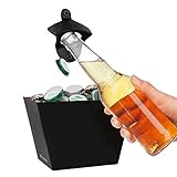 Belle Vous Wall Mounted Vintage Beer Bottle Opener and Stainless Steel Bottle Cap Catcher by Bottle Opener with Catcher for Home Bar Decor- Beer & Soda Opener with Mounting Screws & Wall Plugs