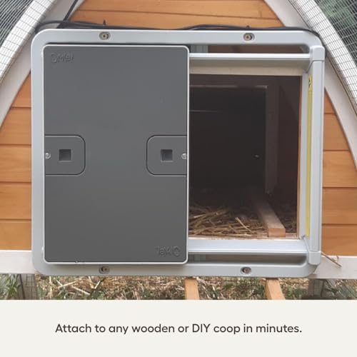 Omlet Smart Automatic Chicken Coop Door Opener | Wi-Fi Enabled | Programmable with App | Operated by Light Sensor or Timer | Easy to Install | Mains or Battery Powered | Built-in Safety Sensors | Gray