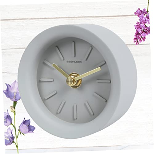 BESPORTBLE 1Pc Mudo Relógio De Mesa Relógio De Mesa Para Casa Bronze Relógio De Mesa Concha Cinza Cl