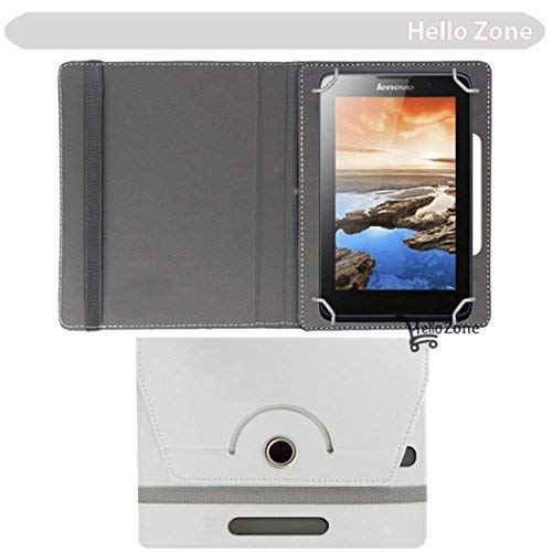 Hello Zone Exclusive 360� Rotating 7� Inch Flip Case Cover Book Cover for Isun Smart 2g Isn406 -White