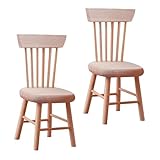 Meubles de maison de poupées à l'échelle 1/12 : :) chaise en bois de couleur beige pour de belles fournitures d'accessoires de peinture de bricolage.