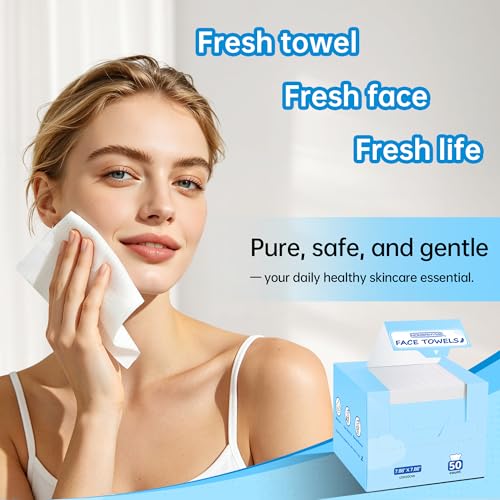 HOMERHYME Disposable Face Towels, 200 Count Biodegradable Face Towelettes, Lint- free Makeup Remover Dry Wipes, Multi-Purpose Face Washcloths for Washing Face, Sensitive Skin & Travel, 4 Boxes - Image 7