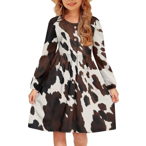 Girls A-Line Dress for Kids Long Sleeve Dress
